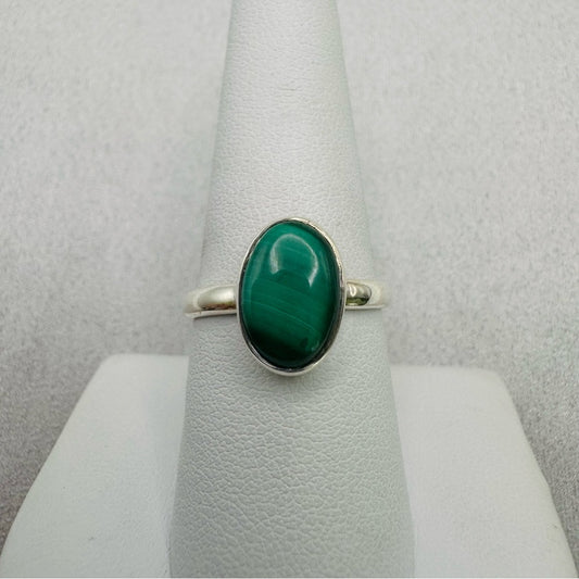 Oval Malachite S925 Ring