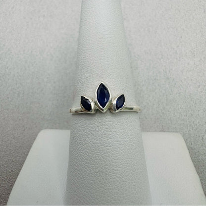 Sapphire Half Lotus S925 Ring