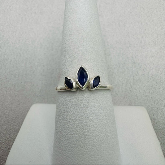 Sapphire Half Lotus S925 Ring