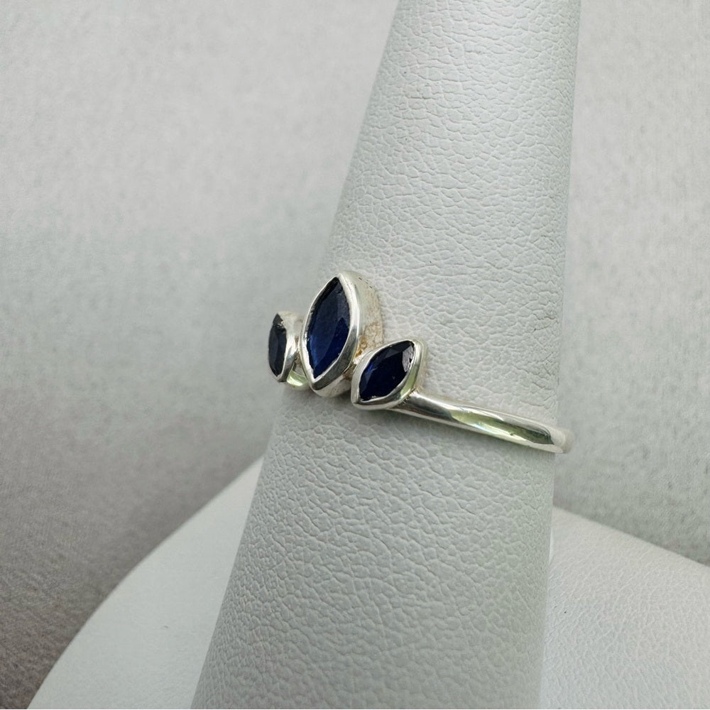 Sapphire Half Lotus S925 Ring