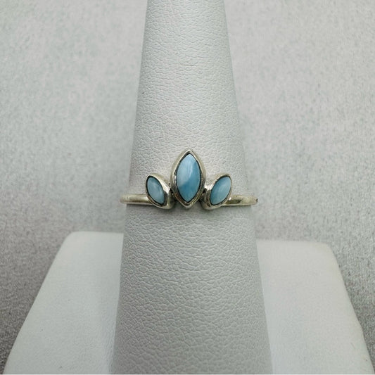 Larimar Half Lotus S925 Ring