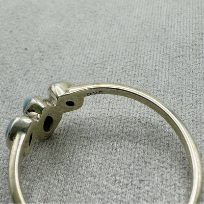 Larimar Half Lotus S925 Ring