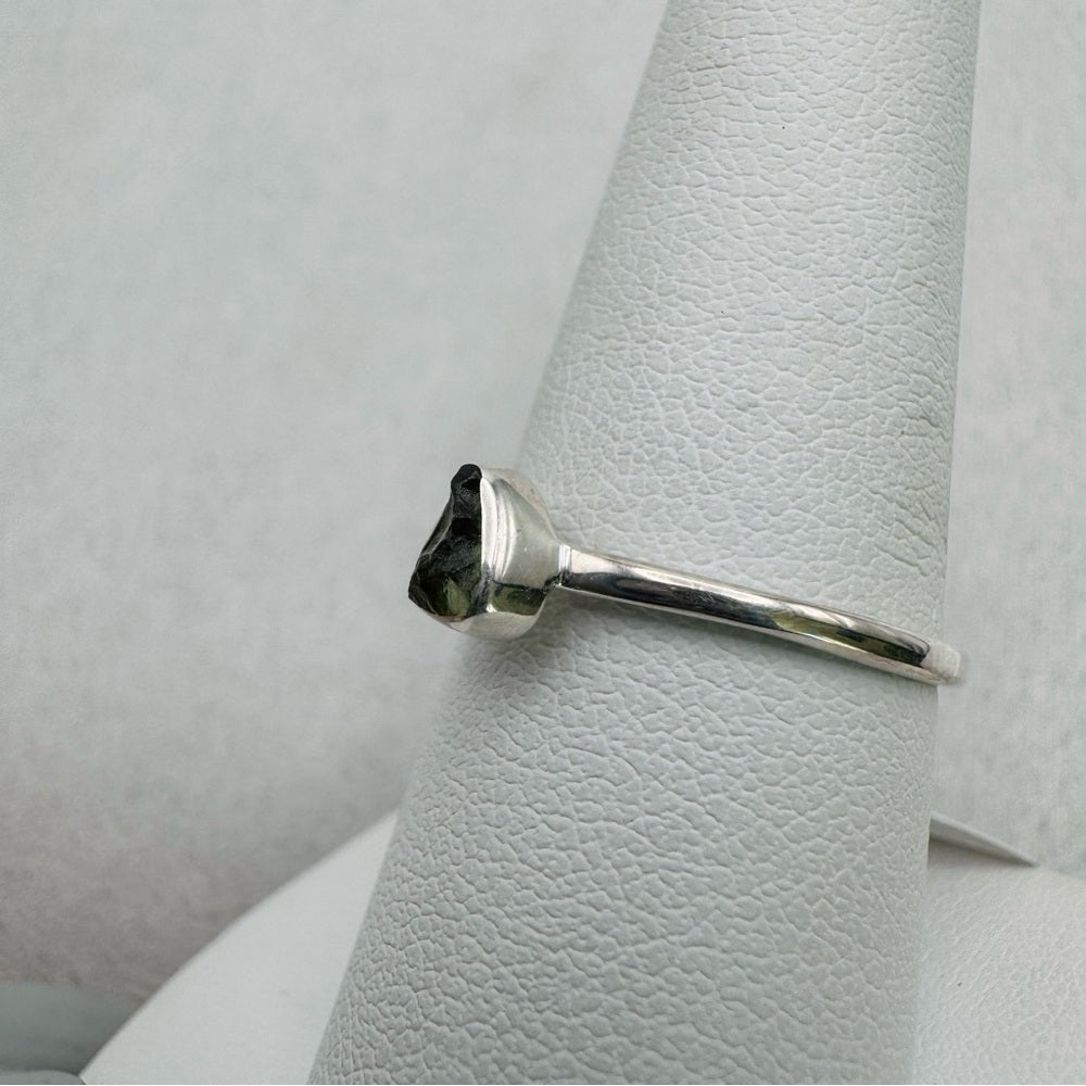 Moldavite Sterling Silver Ring