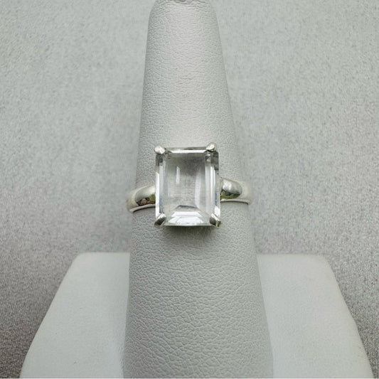 Clear Quartz Emerald Cut S925 Ring