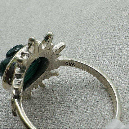 Malachite Sun Face S925 Ring
