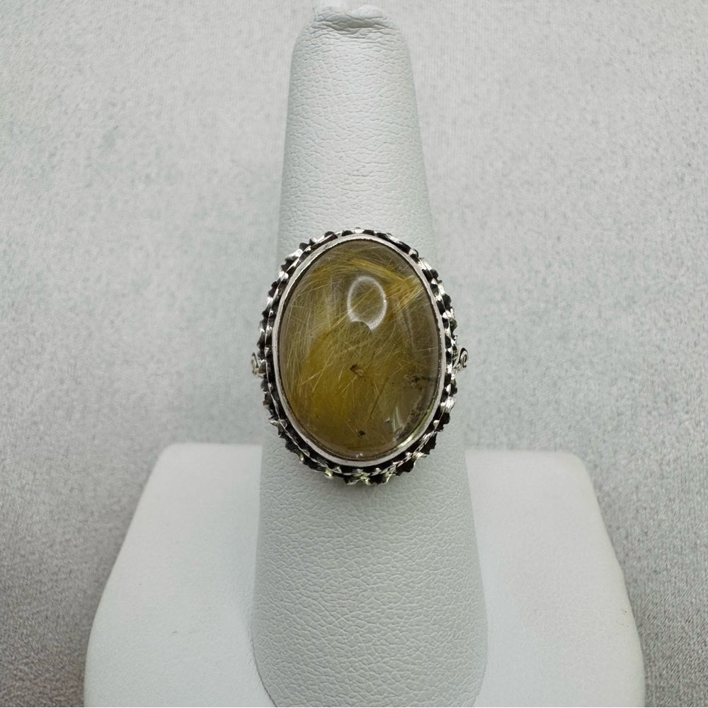 Golden Rutile Quartz S925 Ring