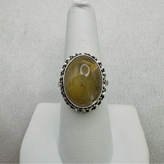 Golden Rutile Quartz S925 Ring