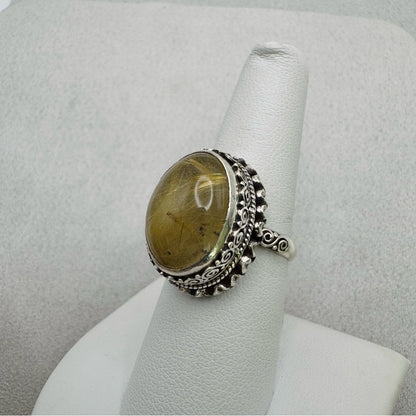 Golden Rutile Quartz S925 Ring