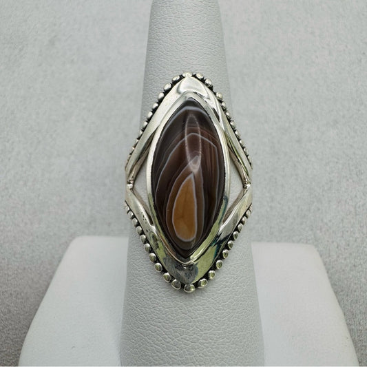 Botswana Banded Agate S925 Ring
