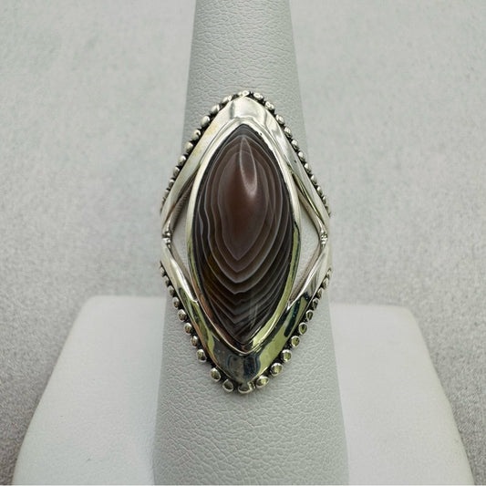 Botswana Banded Agate S925 Ring