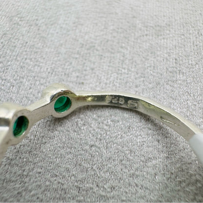 Emerald Bezel Set S925 Ring