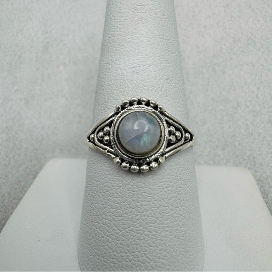 S925 Rainbow Moonstone Ring