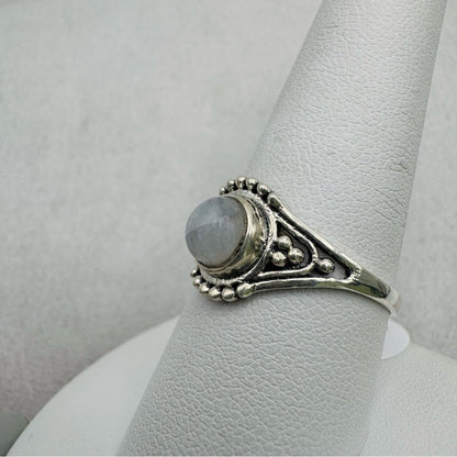 S925 Rainbow Moonstone Ring