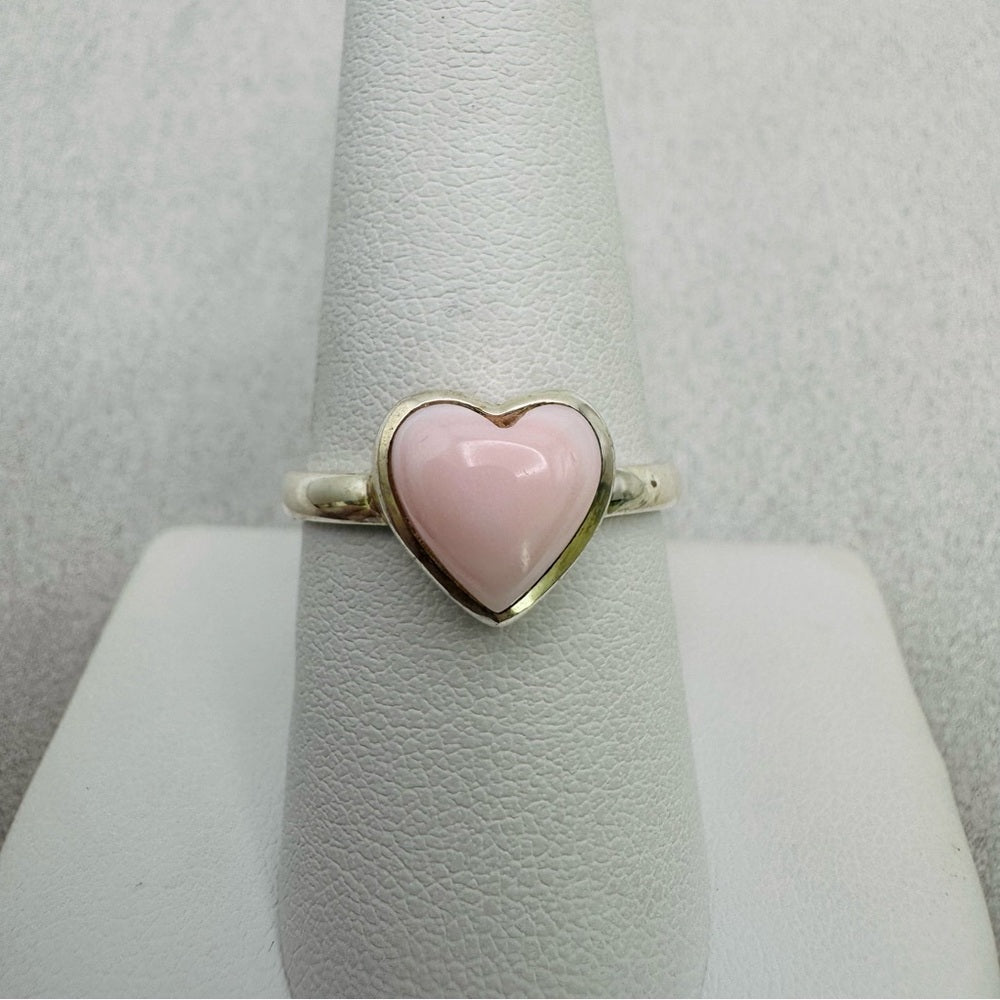 Pink Opal Heart Ring