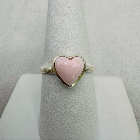 Pink Spiny Oyster Heart S925 Ring