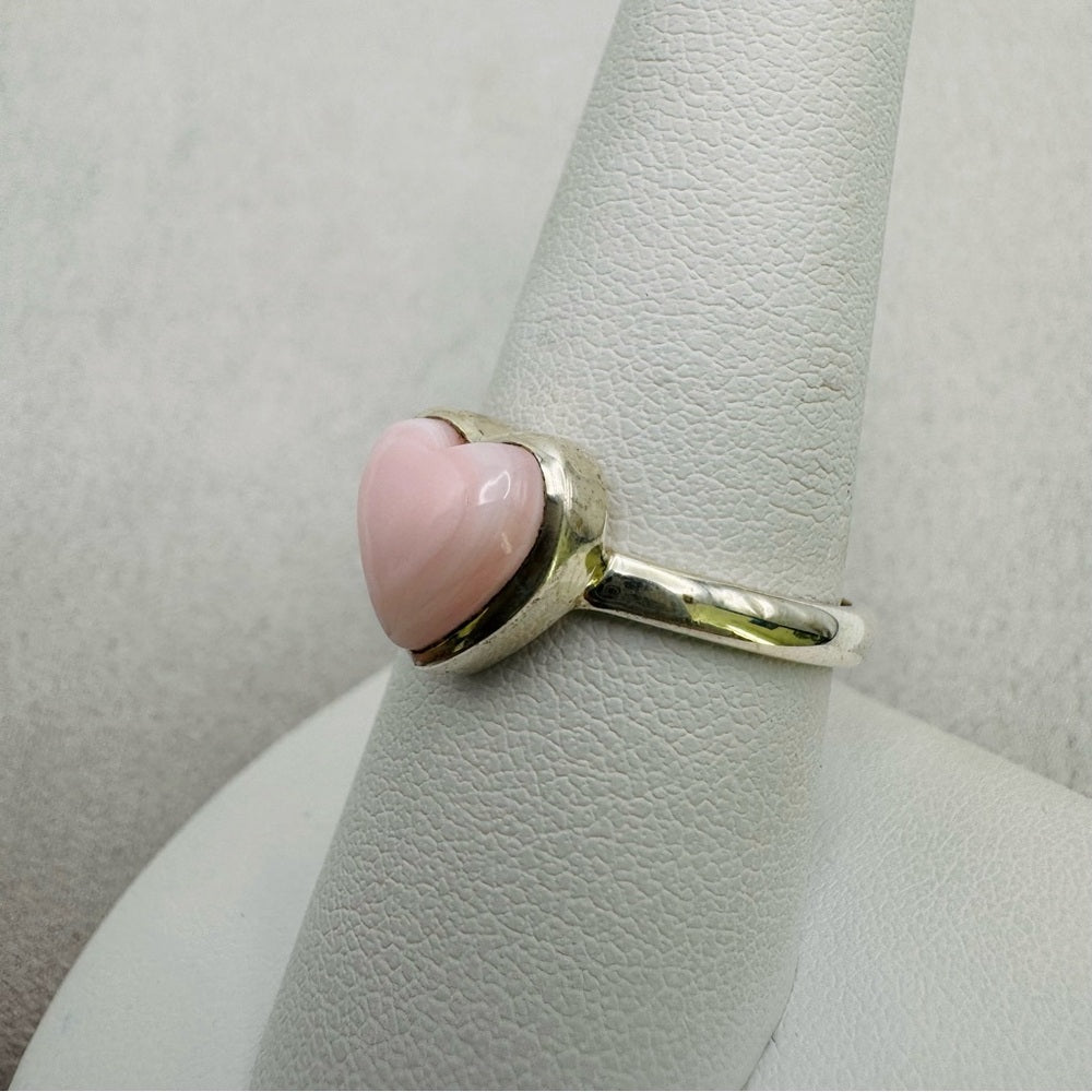 Pink Opal Heart Ring