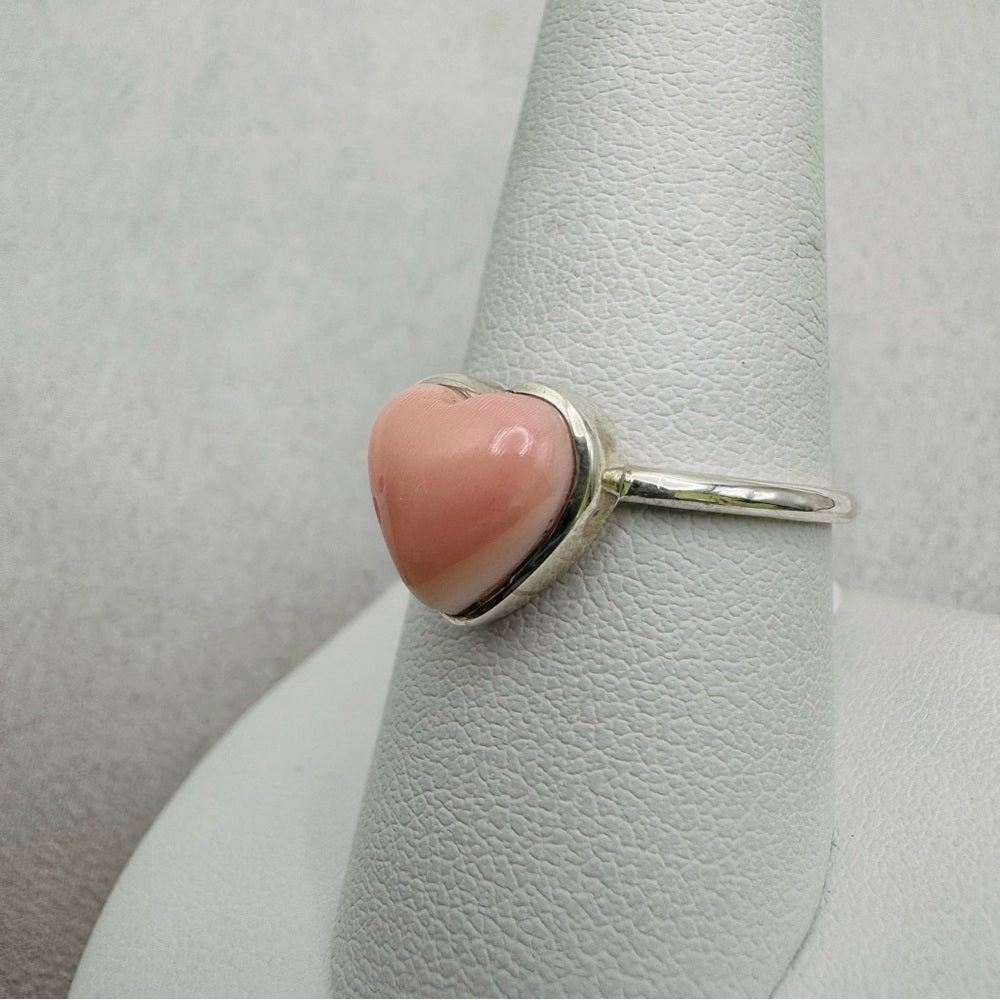 Pink Opal Heart Ring