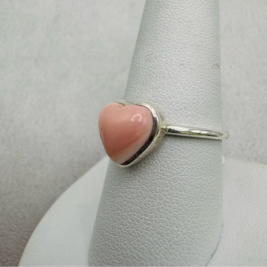 Pink Spiny Oyster Heart S925 Ring