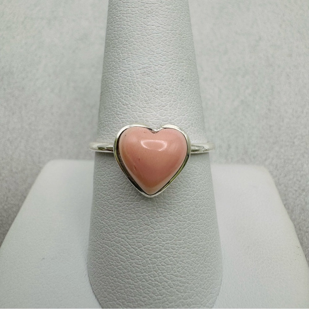 Pink Opal Heart Ring