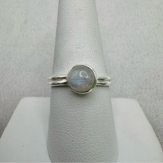 S925 Rainbow Moonstone Ring