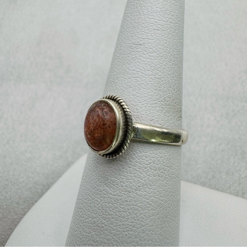 S925 Sunstone Adjustable Ring