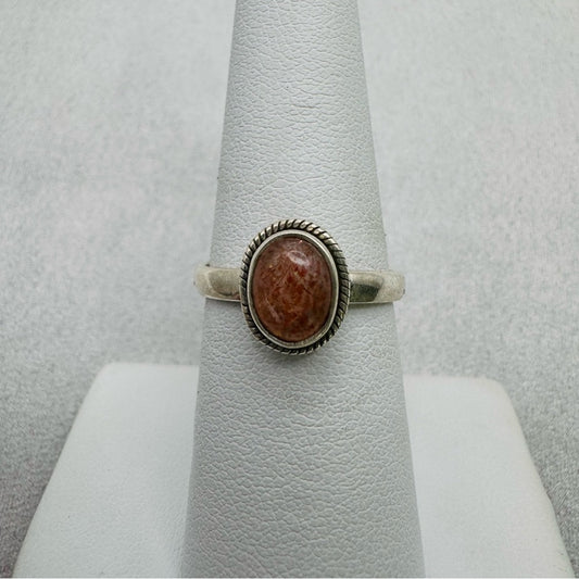 S925 Sunstone Adjustable Ring