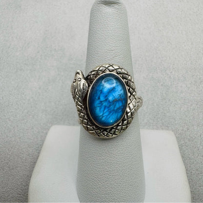 Labradorite Snake S925 Adjustable Ring