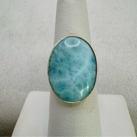 S925 Larimar Adjustable Ring