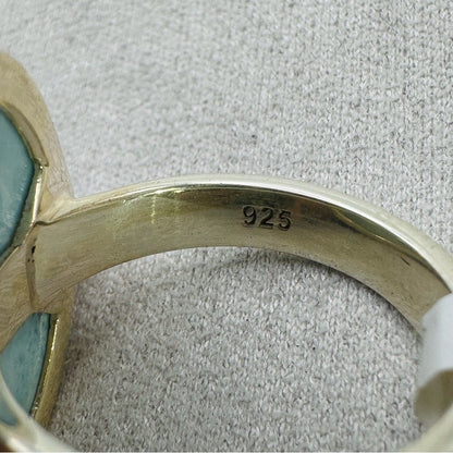 S925 Larimar Adjustable Ring