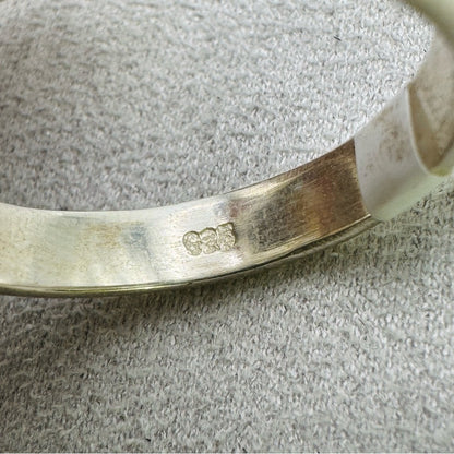 S925 Roman Glass Adjustable Ring