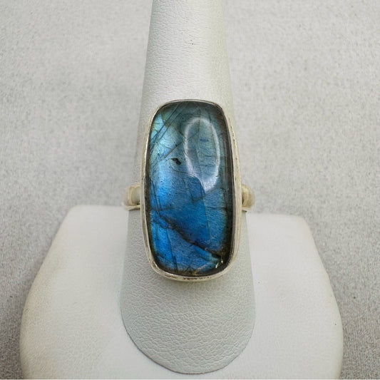 S925 Labradorite Adjustable Ring