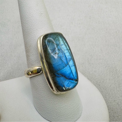 S925 Labradorite Adjustable Ring