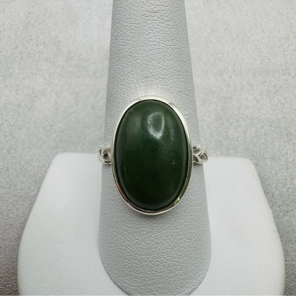 Nephrite Jade Braided Ring