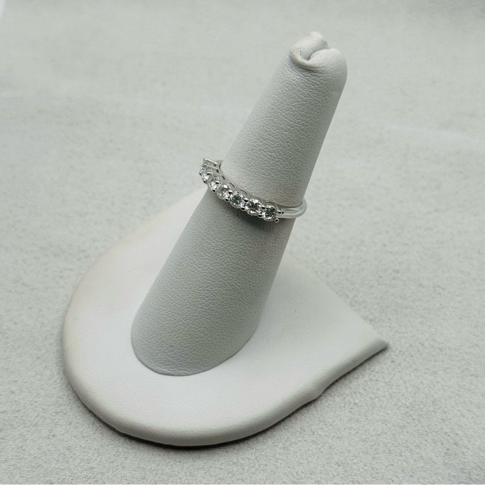 0.7 CT Moissanite Half Eternity Ring