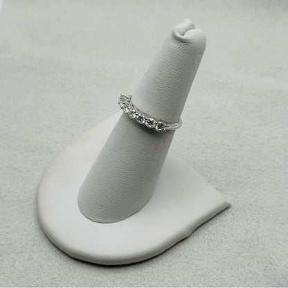 0.7 CT Moissanite Diamond Half Eternity Ring
