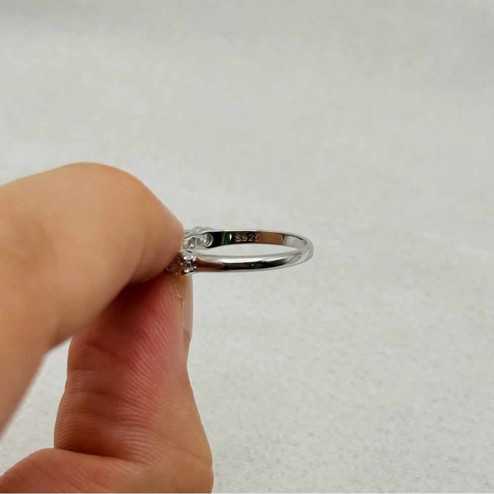 0.7 CT Moissanite Half Eternity Ring