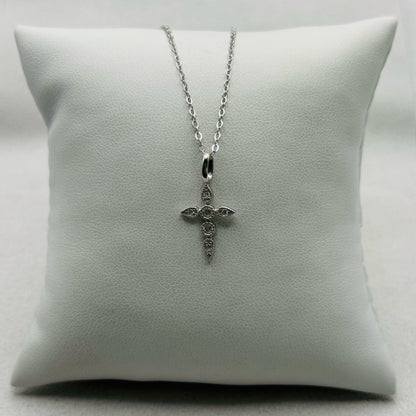 0.12 CT Moissanite Diamond Cross Neckace