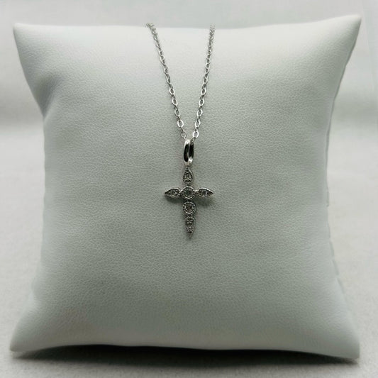 0.12 CT Moissanite Diamond Cross Neckace