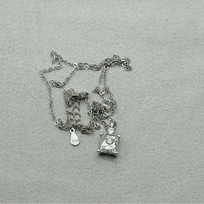 1.5 CT Moissanite Princess Cut Diamond Necklace