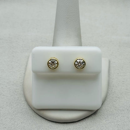 1 * 2 CT Moissanite Diamond Bezel Set Earrings