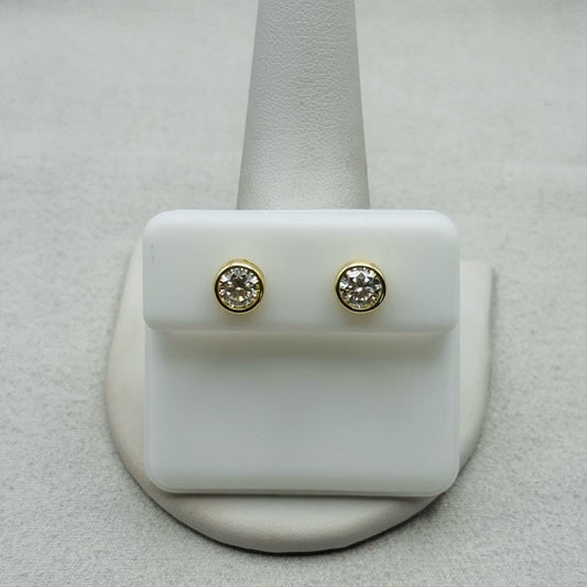 1 * 2 CT Moissanite Diamond Bezel Set Earrings