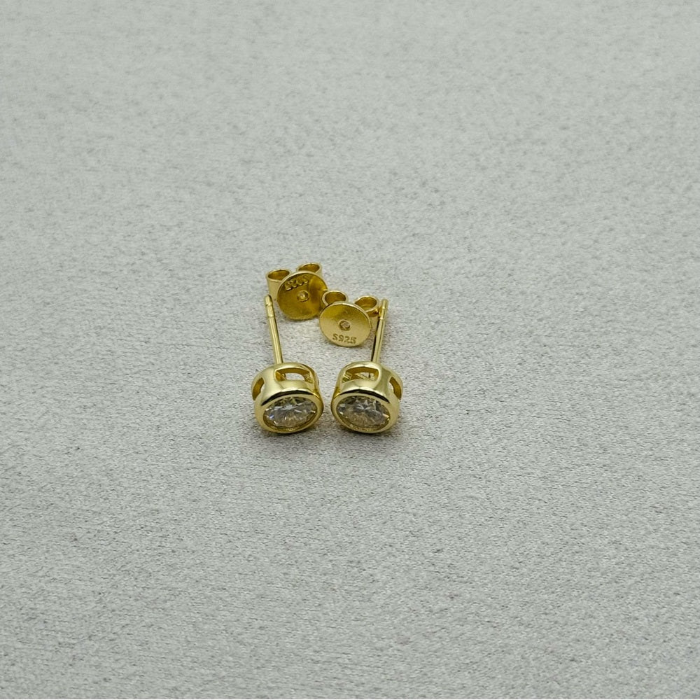 2 CT Total Moissanite Bezel Set Earrings