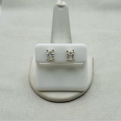 1 * 2 CT Moissanite Diamond Radiant Cut Earrings