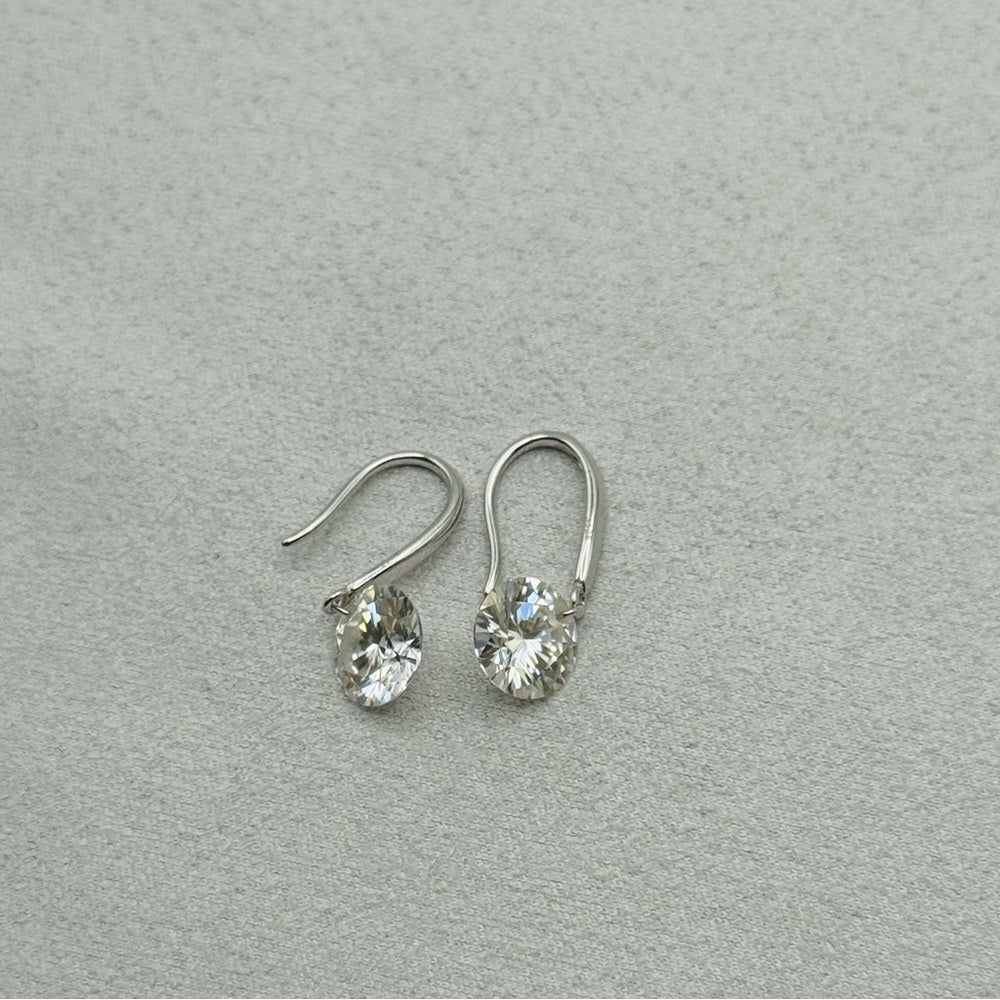 4 CT Total Moissanite Round Dangle Earrings