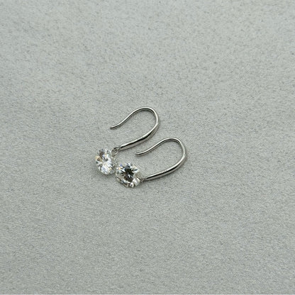 1 * 2 CT Moissanite Diamond Round Earrings