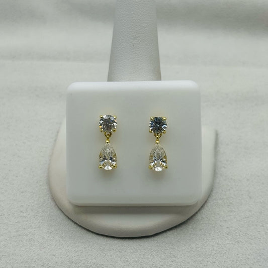 1.5 CT * 2 Moissanite Diamond Solitaire Teardrop Earrings