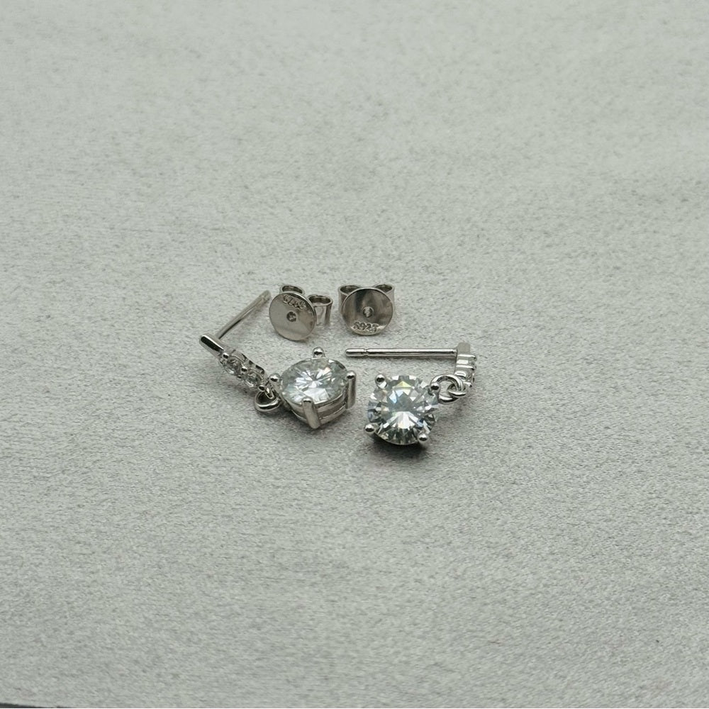 2 CT Total Moissanite Dangle Earrings