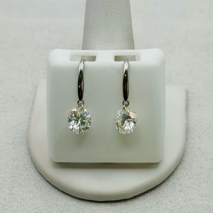 2 * 2 CT Moissanite Diamond Round Earrings