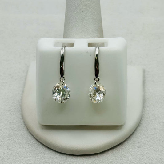 2 * 2 CT Moissanite Diamond Round Earrings