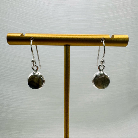 S925 Round Labradorite Dangle Earrings